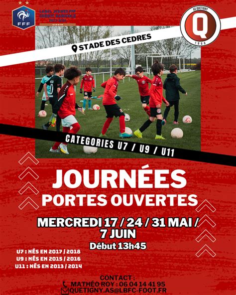 Actualité Journées portes ouvertes club Football AS QUETIGNY