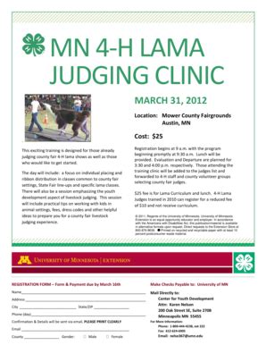 Fillable Online Extension Umn Mn H Lama Judging Clinic University