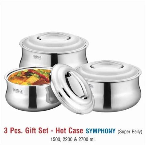 Round Stainless Steel Hot Case Symphony Pcs Gift Set For Home Size Ml At