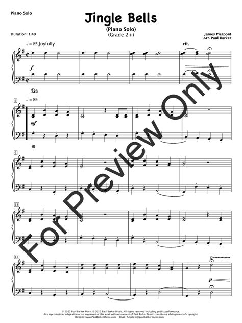 Jingle Bells By James Pierpont Arr Paul Barker Jw Pepper Sheet Music