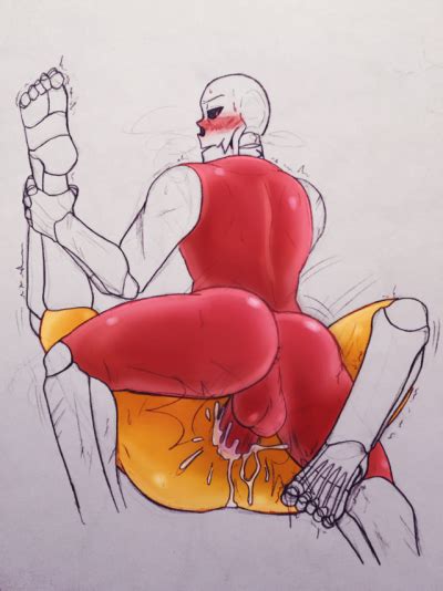 Rule 34 Blush Gay Legs Up Legs Wrapped Around Partner Orange Body Papyrus Red Red Blush Red