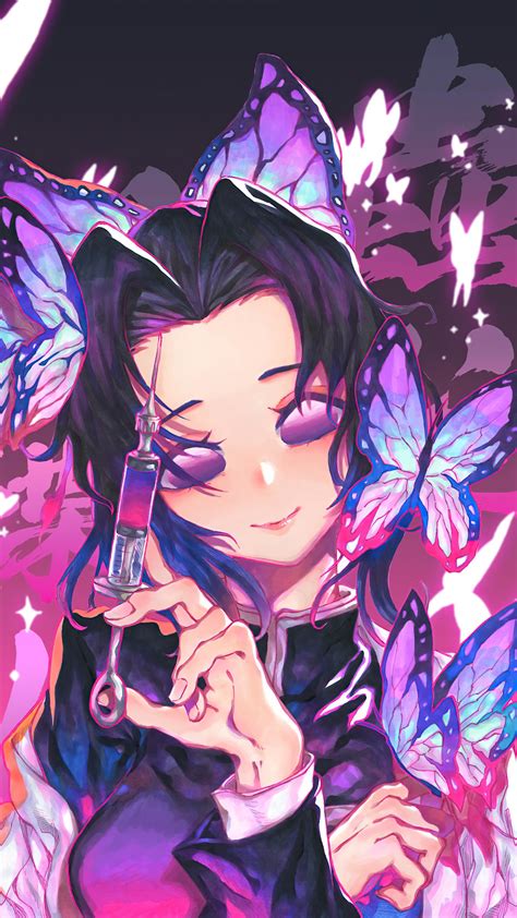 Shinobu Kimetsu No Yaiba Butterflies 4k HD Phone Wallpaper Rare