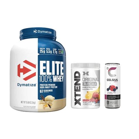 ELITE WHEY 5 LB XTEND BCAA 30 SERV CELSIUS BERRY