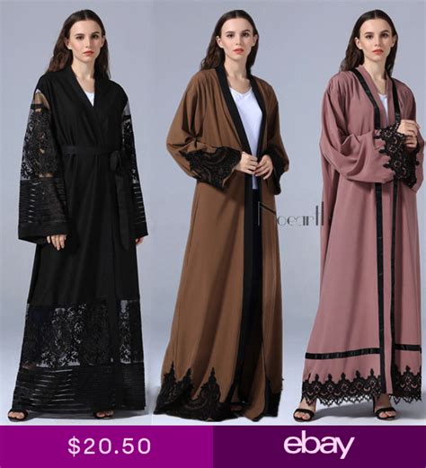 Abaya Dubai Muslim Lace Women Open Front Cardigan Embroidery Islamic