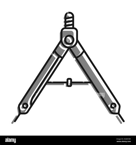 Drawing Compass Divider For Sketching Engineer And Designer Tool Linear Filled With Gray