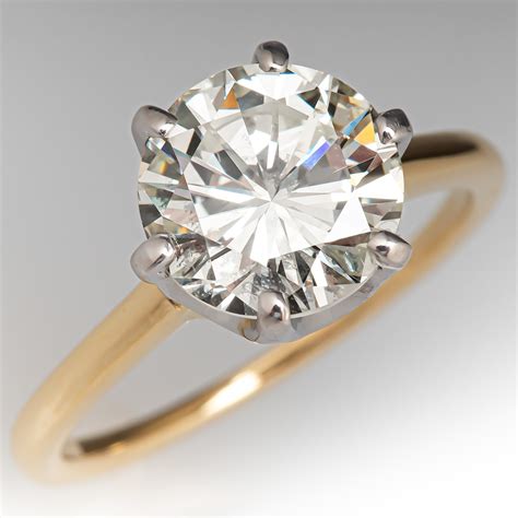 Carat Diamond Solitaire Engagement Ring K Yellow Gold Platinum