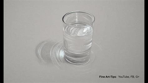 How To Draw A Glass Of Water Hyperrealistic Drawing Tutorial Youtube