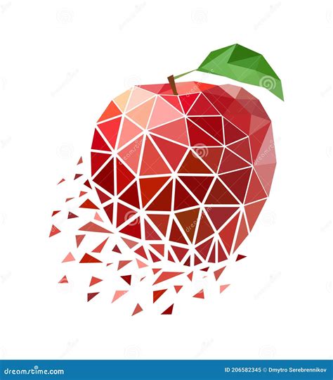 Vector Apple In Low Poly Style Stock Illustration Illustration Of