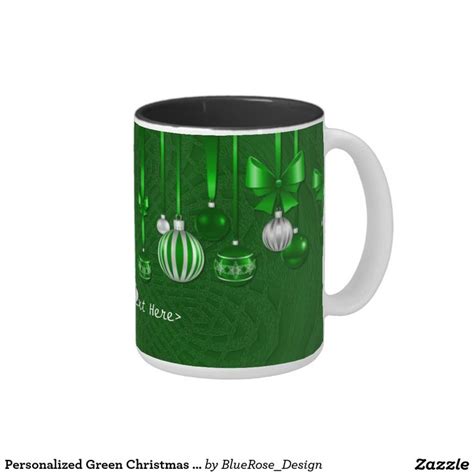 Personalized Green Christmas Ornaments Mug Zazzle Green Christmas