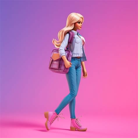 Premium Ai Image Back To School Student Barbie