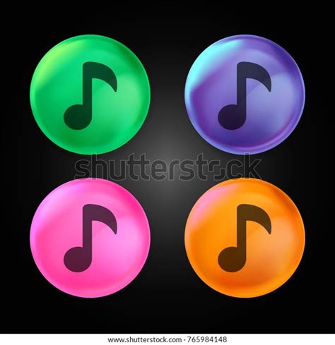 Musical Note Crystal Ball Design Icon Stock Vector Royalty Free