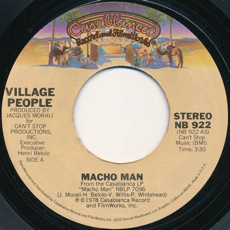 Village People – Macho Man – Vinyl (Santa Maria Pressing, 7", 45 RPM, Single), 1978 [r577290 ...