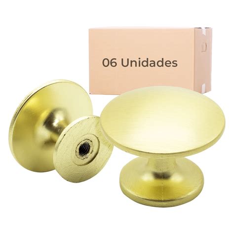 6 Puxadores Redondos Ponto Furo Unico Movel Retro 31 5 Mm Shopee Brasil