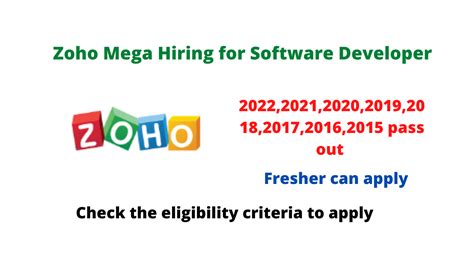 Zoho Mega Hiring For Software Developer