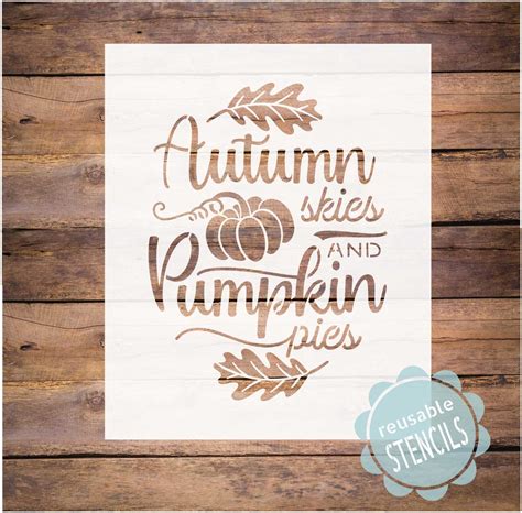 Autumn Skies And Pumpkin Pies Stencil Wallcutz Crafts