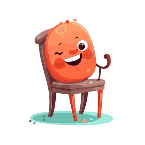 Cadeira Musical Clipart Personagem Laranja Sentado Em Uma Cadeira E