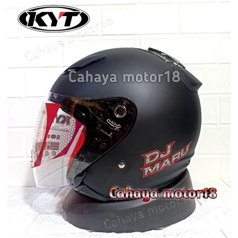 Jual Helm Kyt Dj Maru Hitam Doff Black Doff Solid Polos Shopee Indonesia