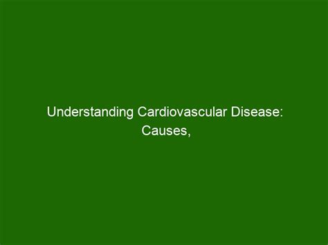 Understanding Cardiovascular Disease Causes Symptoms And Prevention