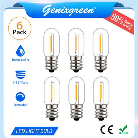 Genixgreen 6 Packs E12 E14 Led Bulb Retro Led Filament Light Bulb 220v Energy Saving Filament