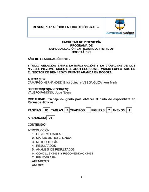 Pdf Resumen Anal Tico En Educaci N Rae Repository Ucatolica Edu Co