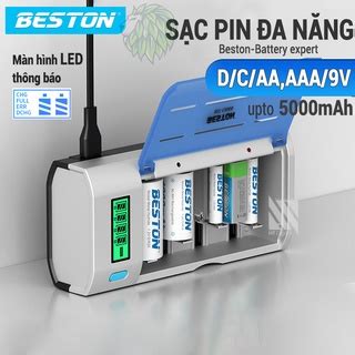 Sạc Pin Đa Năng BESTON C906W dùng cho pin AA AAA 9V C D tính năng sạc