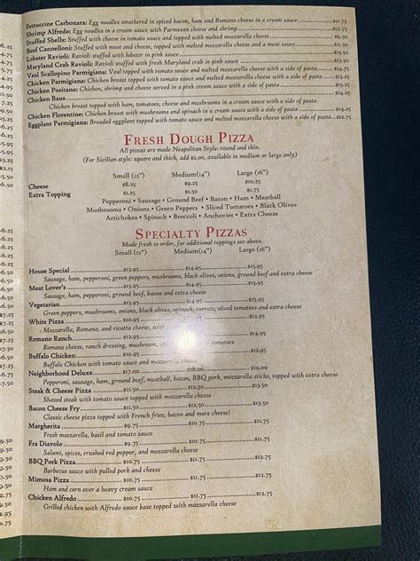 Menu At Ciros Pizza E Cucina Pizzeria Culpeper