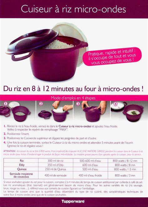 Cuiseur Riz Micro Ondes Tupperware By Caro