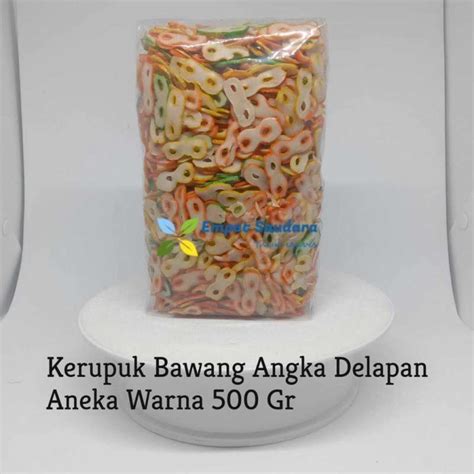 Jual KERUPUK BAWANG SUPER BENTUK ANGKA DELAPAN KEMASAN 500 GR Di Seller