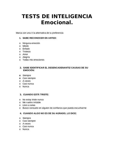 Test de psicología emocional tu nivel de eq Colegio de Psicólogos SJ