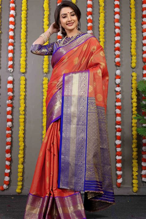 Woven Jacquard Banarasi Silk Saree In Purple Ucchal Fashion