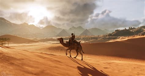 Download Warrior Sand Camel Desert Video Game Assassins Creed Origins