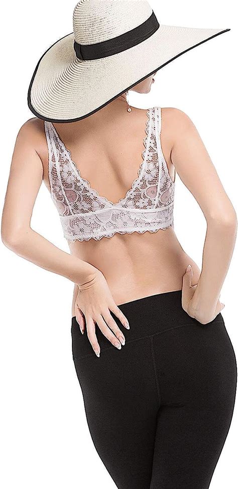 Yianna Donna Floreale Pizzo Reggiseno Imbottito Senza Ferretto Lace Bra