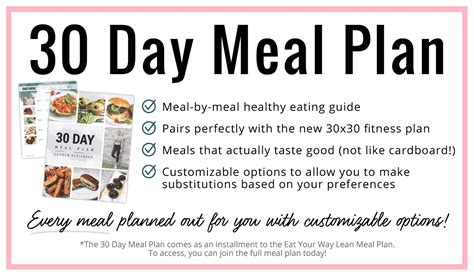 30x30 Fat Loss Shred Fitness Plan 30 Day Meal Plan