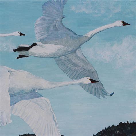 Flying Swan Painting