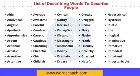 Describing Words For Class 1 Archives Word Coach