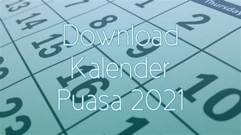 Download Kalender Jadwal Puasa Tahun 2021 Lengkap