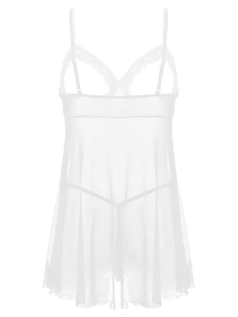 Women Lingerie Set Lace Cupless Chemise Mini Dress Nightgown Nightdress Babydoll EBay