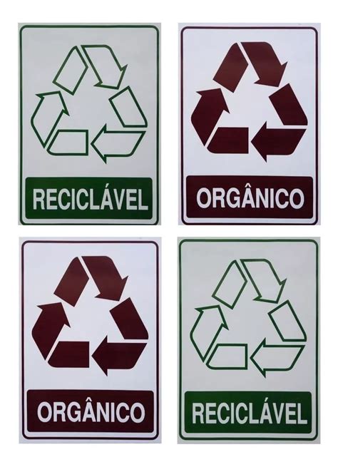 Adesivo P Lixeira Coleta Seletiva Organico Reciclavel Mebuscar Brasil