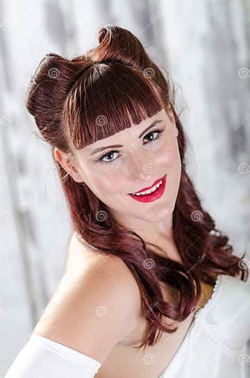 Redhead Pinup Girl Stock Image Image Of Adore Brown 95258473