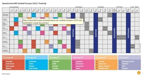 Speelschema Wk Frankrijk Programma Wereldkampioenschap Vrouwen