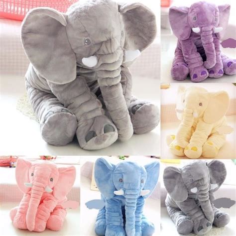 Doudou Peluche Nez Long L Phant Poup E Coussin Douce Jouet Lombaire