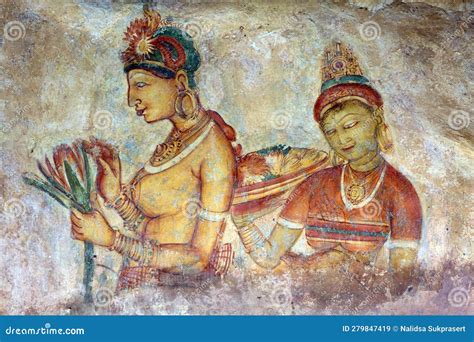 Sigiriya Fresco Frescos Sri Lanka Imagen De Archivo Editorial Imagen