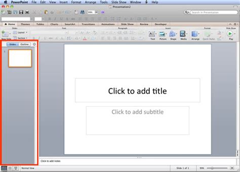 Outline Pane Options In Powerpoint 2011 For Mac