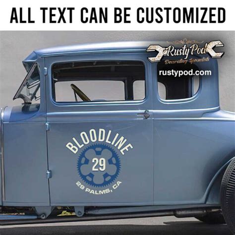 Personalized Gearhead Lettering Hot Rod Lettering Hand Paint Rat Rod Door Art Garage Lettering