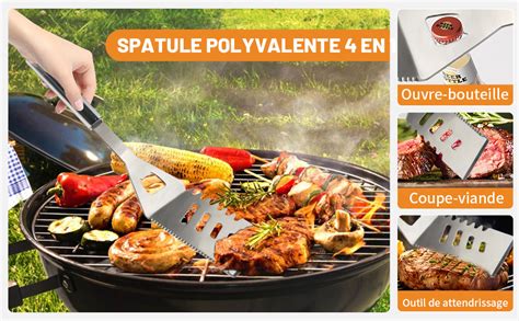 Pcs Ensemble Ustensiles Barbecue En Acier Inoxydable Professionnel