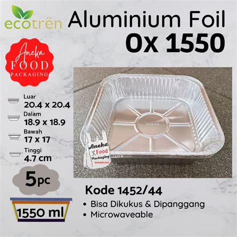 Jual 5pc Wadah Cup Aluminium OX 1550 Foil Kingfoil Loyang Kotak Uk