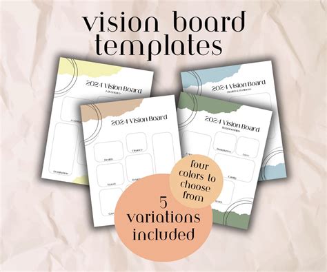 Vision Board Template Pack 2024 Vision Board Printables For Vision