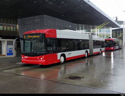 Stadtbus Winterthur Hess Trolleybus Nr 121 Unterwegs Bei Leichtem