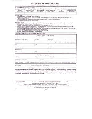 Aflac Accidental Injury Claim Form Bisd Bisd Fill And Sign