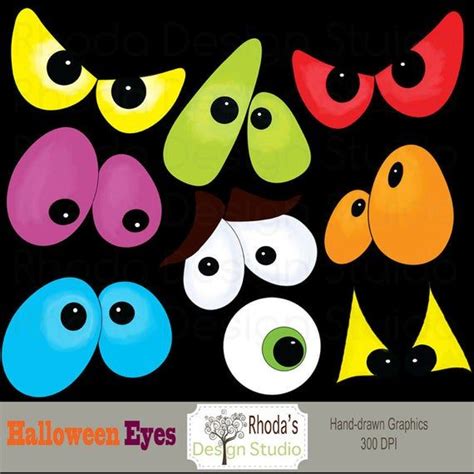 Digital Clip Art De Halloween Ojos Ojos Espeluznantes Im Genes